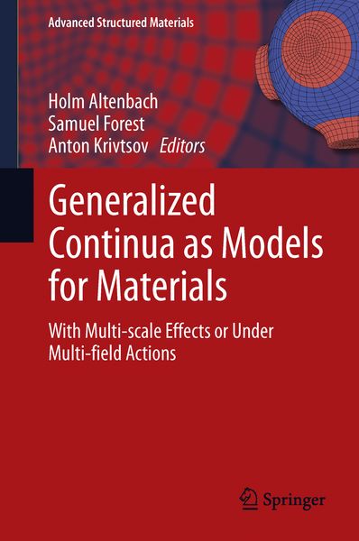 Produktbild: Generalized Continua as Models for Materials