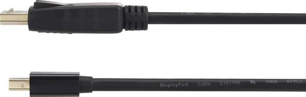 Produktbild: Renkforce Mini-DisplayPort / DisplayPort Adapterkabel Mini DisplayPort Stecker, DisplayPort Stecker 1.50m Schwarz RF-4538174