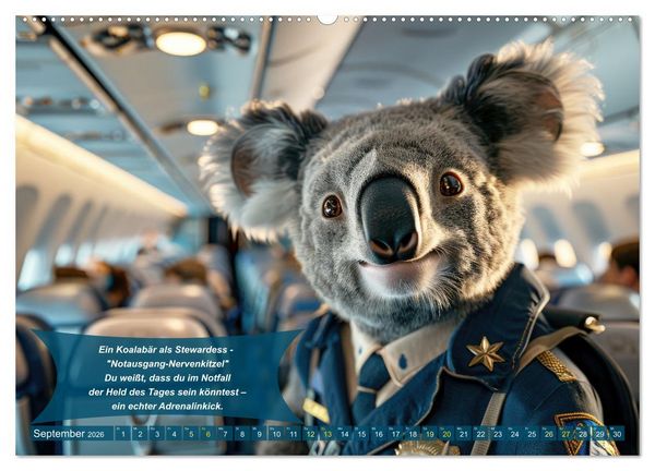 Produktbild: Tierisch lustige Stewardessen (hochwertiger Premium Wandkalender 2026 DIN A2 quer), Kunstdruck in Hochglanz