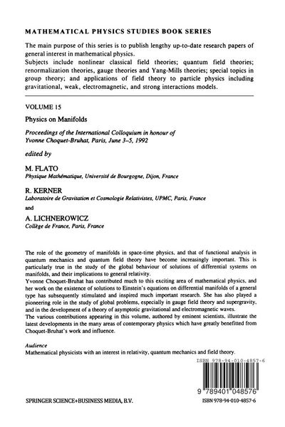 Produktbild: Physics on Manifolds