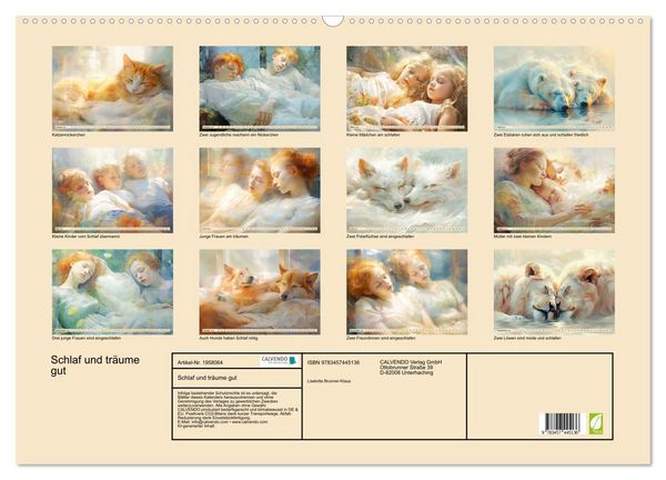 Produktbild: Schlaf und tr&auml;ume gut (Wandkalender 2026 DIN A2 quer), CALVENDO Monatskalender