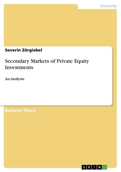 Produktbild: Secondary Markets of Private Equity Investments