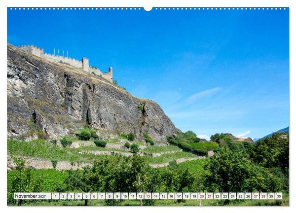 Produktbild: Sion im Wallis - zwischen Reben und Bergen (Wandkalender 2027 DIN A2 quer), CALVENDO Monatskalender