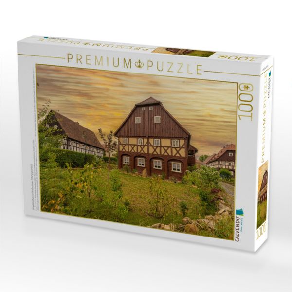 Produktbild: CALVENDO Puzzle Umgebindehaus in Gro&szlig;sch&ouml;nau (1352 gegr&uuml;ndet). | 1000 Teile Lege-Gr&ouml;&szlig;e 64x48cm Foto-Puzzle f&uuml;r gl&uuml;ckliche Stunden