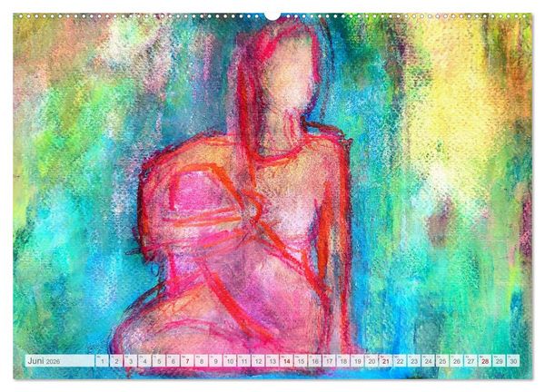 Produktbild: Yin Yoga Art - K&uuml;nstlerische Darstellung von Yin Yoga Asanas (Wandkalender 2026 DIN A2 quer), CALVENDO Monatskalender