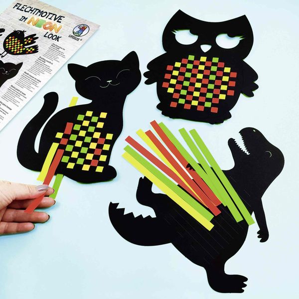 Produktbild: URSUS Flechtmotive im Neon-Look. 9er Set