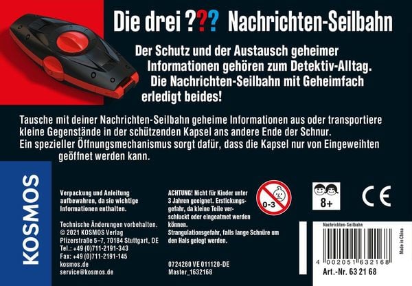 Produktbild: Die drei ??? Nachrichten-Seilbahn (große Dose)