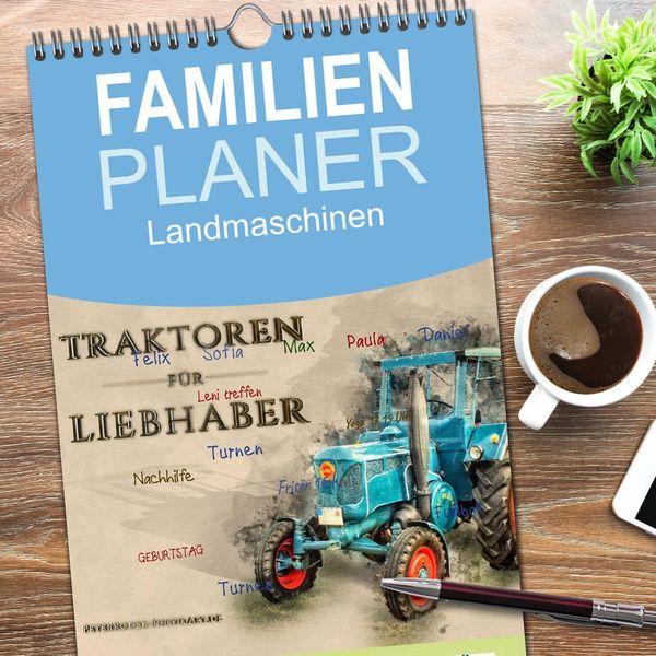 Produktbild: Familienplaner 2026 - Traktoren f&uuml;r Liebhaber mit 5 Spalten (Wandkalender, 21 x 45 cm) CALVENDO