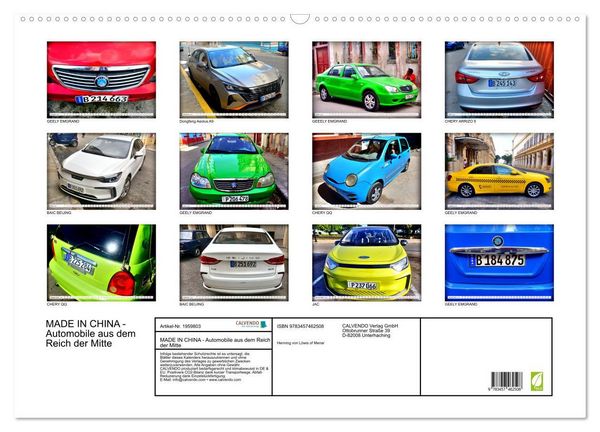 Produktbild: MADE IN CHINA - Automobile aus dem Reich der Mitte (Wandkalender 2026 DIN A2 quer), CALVENDO Monatskalender