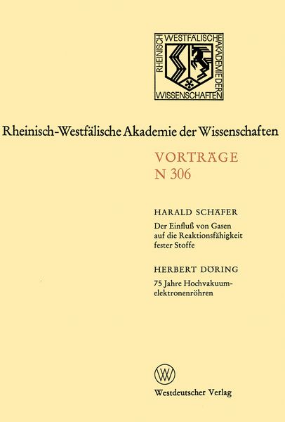 Produktbild: Der Einflu&szlig; von Gasen auf die Reaktionsf&auml;higkeit fester Stoffe