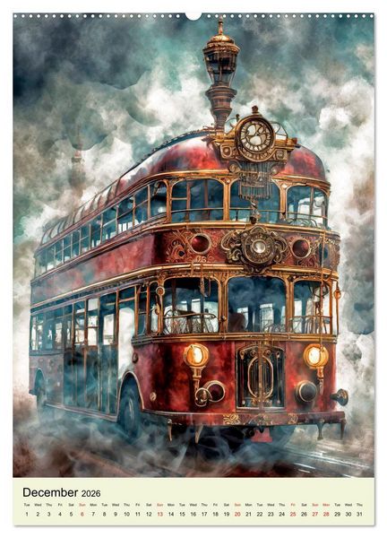 Produktbild: Retro Rides with Steam and Steel (High Quality Premium Wall Calendar 2026 DIN A2 portrait),CALVENDO 12 Month Wall Calendar
