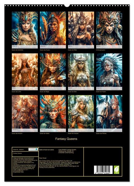 Produktbild: Fantasy Queens (hochwertiger Premium Wandkalender 2026 DIN A2 hoch), Kunstdruck in Hochglanz