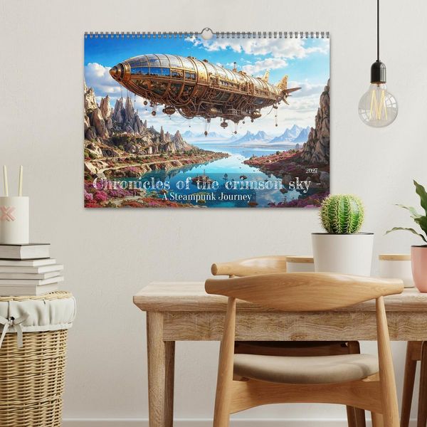 Produktbild: Chronicles of the crimson sky - A Steampunk Journey (Wall Calendar 2027 DIN A3 landscape), CALVENDO 12 Month Wall Calendar