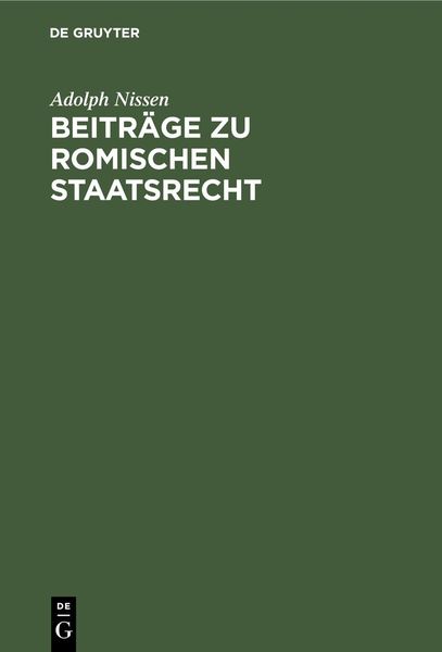 Produktbild: Beitr&auml;ge zu Romischen Staatsrecht