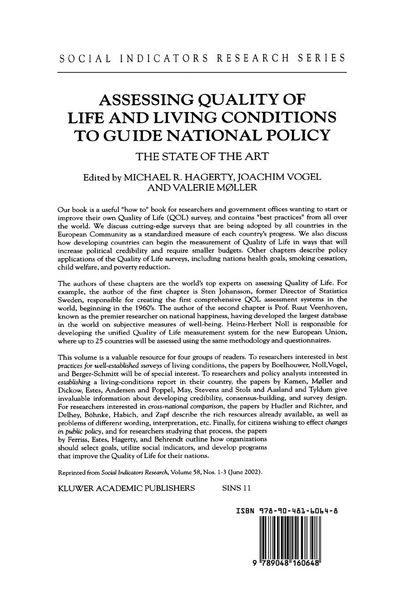 Produktbild: Assessing Quality of Life and Living Conditions to Guide National Policy