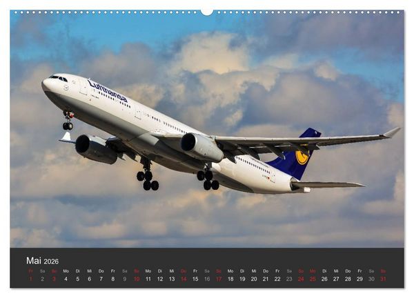 Produktbild: Verkehrsflugzeuge (hochwertiger Premium Wandkalender 2026 DIN A2 quer), Kunstdruck in Hochglanz