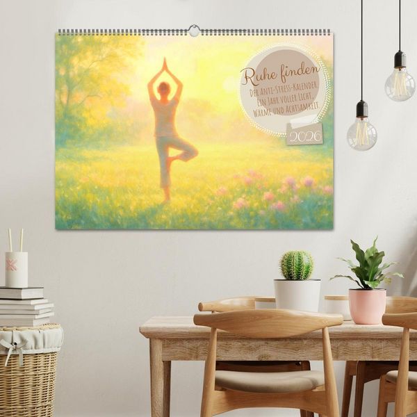 Produktbild: Ruhe finden - Der Anti-Stress-Kalender - Ein Jahr voller W&auml;rme und Achtsamkeit (Wandkalender 2026 DIN A2 quer), CALVENDO Monatskalender