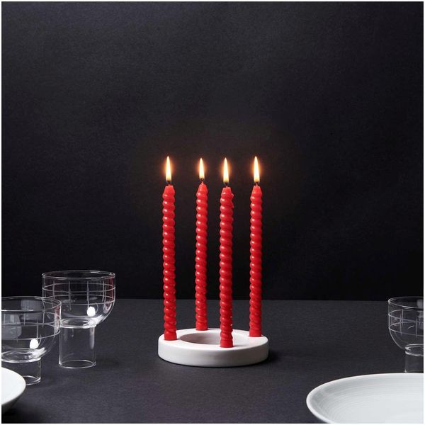 Produktbild: Adventskranz Keramik, wei&szlig;,&Oslash; 12,5 cm