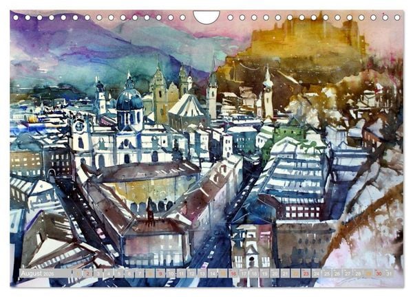 Produktbild: Aquarelle aus der Mozartstadt Salzburg (Wandkalender 2026 DIN A4 quer), CALVENDO Monatskalender