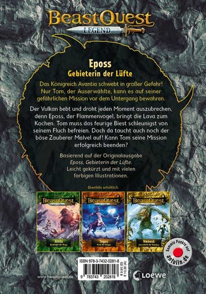 Produktbild: Beast Quest Legend (Band 6) - Eposs, Gebieterin der L&uuml;fte