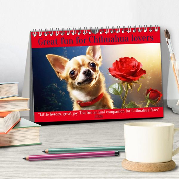 Produktbild: Great fun for Chihuahua lovers (Desk Calendar 2026 DIN A5 landscape), CALVENDO 12 Month DeskCalendar