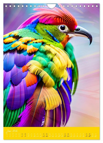 Produktbild: Exotische V&ouml;gel. Zauberhafte Vogelvielfalt mit KI (Wandkalender 2026 DIN A4 hoch), CALVENDO Monatskalender