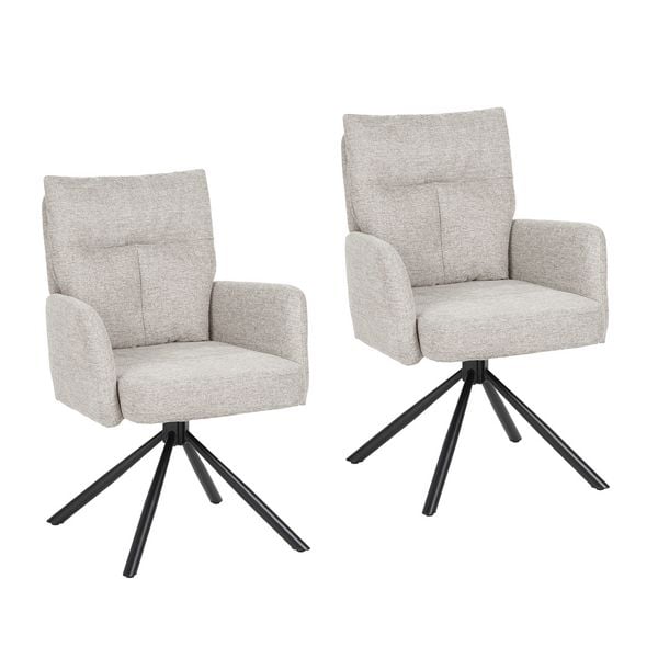 Produktbild: HTI-Living Drehstuhl Kyra beige 2er Drehstuhl Kyra beige 2er