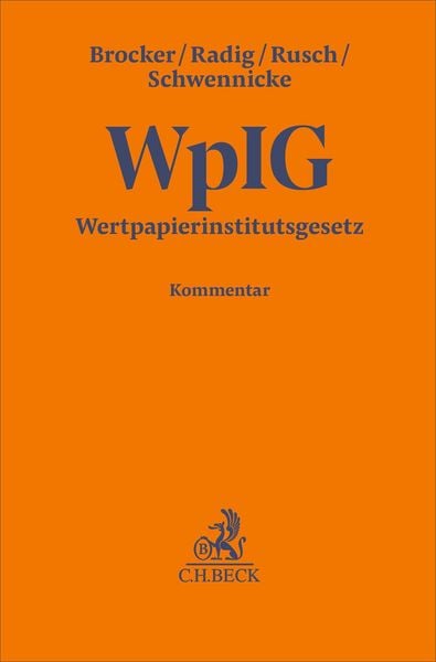 Produktbild: Wertpapierinstitutsgesetz. WpIG
