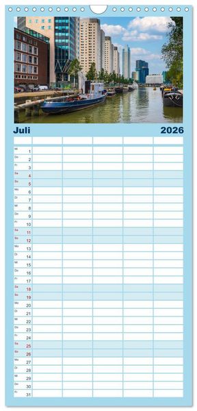 Produktbild: Familienplaner 2026 - Rotterdam - modern und pulsierend mit 5 Spalten (Wandkalender, 21 x 45 cm) CALVENDO