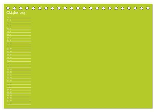 Produktbild: Bastel-Geburtstagskalender gr&uuml;n / Geburtstagskalender (Tischkalender 2026 DIN A5 quer), CALVENDO Monatskalender