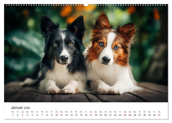 Produktbild: Sch&ouml;n, schlau, schnell! - Der Border Collie - Kalender (Wandkalender 2026 DIN A2 quer), CALVENDO Monatskalender