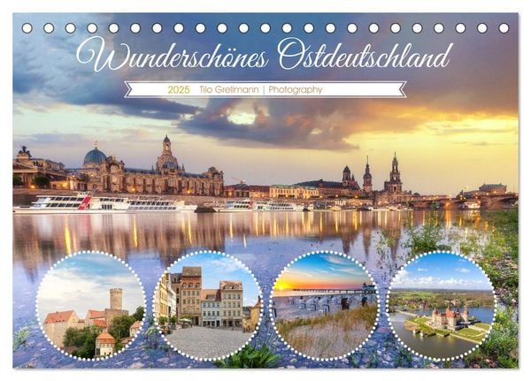 Wunderschönes Ostdeutschland (Tischkalender 2025 DIN A5 quer), CALVENDO Monatskalender