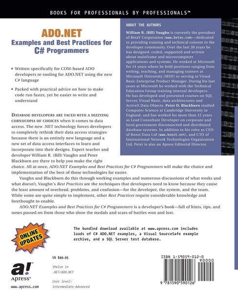 Produktbild: ADO.NET Examples and Best Practices for C# Programmers