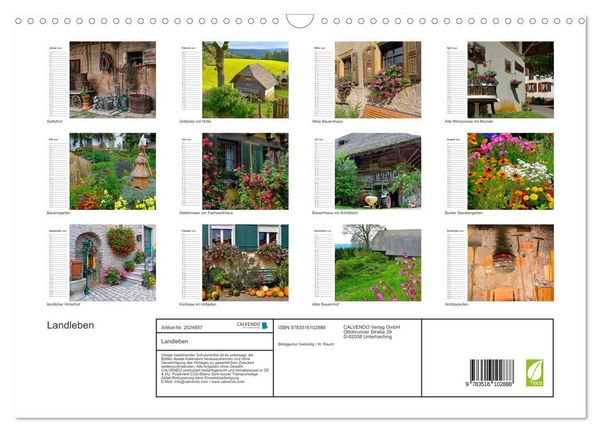 Produktbild: Landleben (Wandkalender 2026 DIN A3 quer), CALVENDO Monatskalender