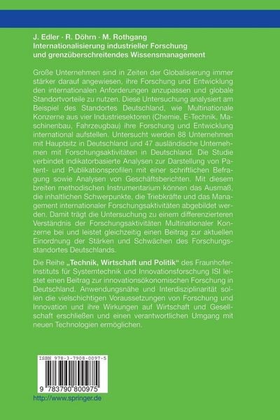 Produktbild: Internationalisierung industrieller Forschung und grenz&uuml;berschreitendes Wissensmanagement