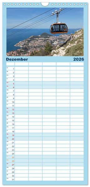 Produktbild: Familienplaner 2026 - Weltkulturerbe Dubrovnik mit 5 Spalten (Wandkalender, 21 x 45 cm) CALVENDO