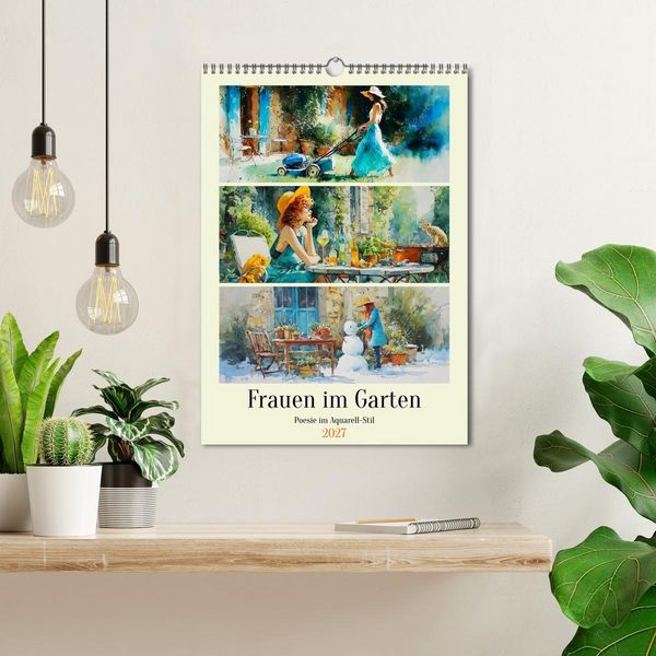 Produktbild: Frauen im Garten. Poesie im Aquarell-Stil (Wandkalender 2027 DIN A3 hoch), CALVENDO Monatskalender