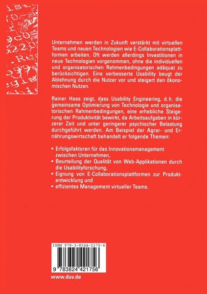 Produktbild: Usability Engineering in der E-Collaboration