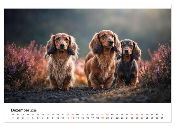 Produktbild: Dackel - ein Blick gen&uuml;gt (Wandkalender 2026 DIN A2 quer), CALVENDO Monatskalender