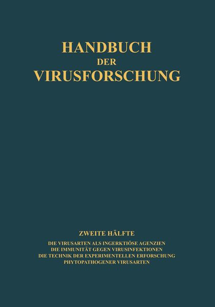 Produktbild: Handbuch der Virusforschung