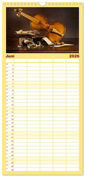 Produktbild: Familienplaner 2026 - Centralto Viola und Violino mit 5 Spalten (Wandkalender, 21 x 45 cm) CALVENDO