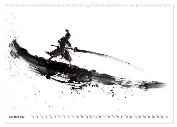 Produktbild: Samurai Illustrationen (Wandkalender 2026 DIN A2 quer), CALVENDO Monatskalender