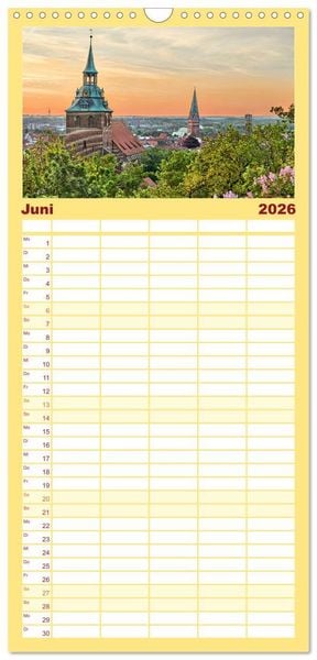 Produktbild: Familienplaner 2026 - L&Uuml;NEBURG Ein- und Ausblicke von Andreas Voigt mit 5 Spalten (Wandkalender, 21 x 45 cm) CALVENDO