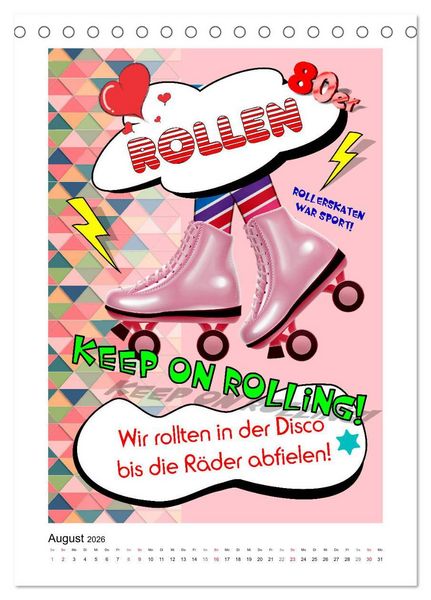 Produktbild: Die coolen 80er. Sch&ouml;n war die Zeit! (Tischkalender 2026 DIN A5 hoch), CALVENDO Monatskalender