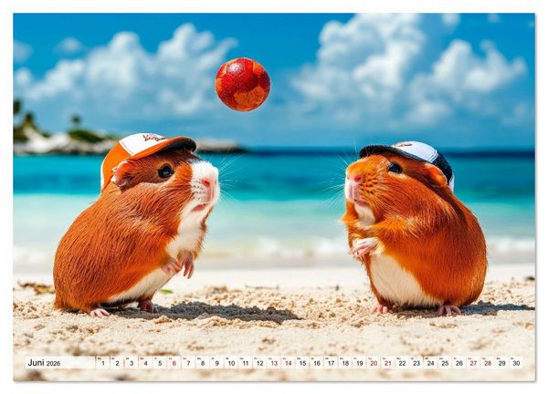 Produktbild: Meerschweinchen - Hauptsache Urlaub (Wandkalender 2026 DIN A4 quer), CALVENDO Monatskalender