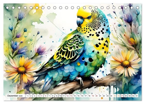 Produktbild: Papageien - Fliegende Edelsteine (Tischkalender 2026 DIN A5 quer), CALVENDO Monatskalender