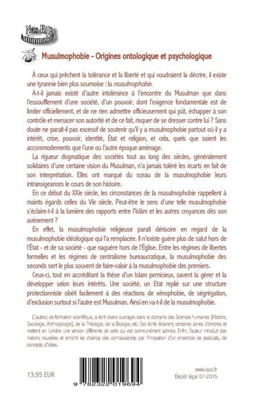 Produktbild: Musulmophobie - Origines ontologique et psychologique