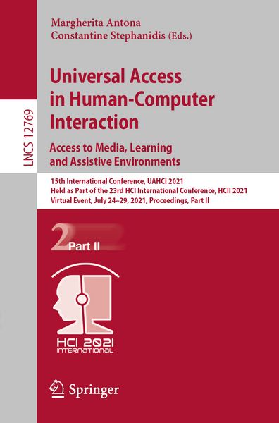 Produktbild: Universal Access in Human-Computer Interaction. Access to Media, Learning and Assistive Environments