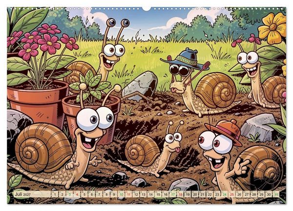 Produktbild: Lustige Weinbergschnecken - Comic (hochwertiger Premium Wandkalender 2027 DIN A2 quer), Kunstdruck in Hochglanz