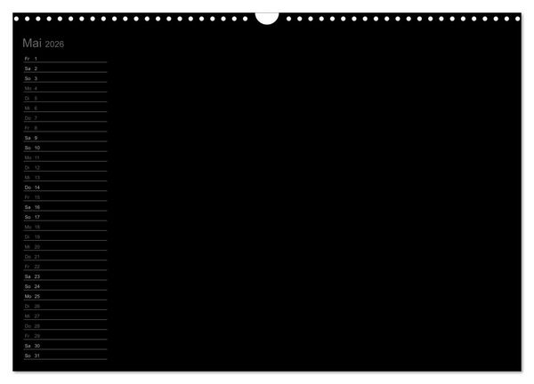 Produktbild: Bastel-Geburtstagskalender schwarz / Geburtstagskalender (Wandkalender 2026 DIN A3 quer), CALVENDO Monatskalender